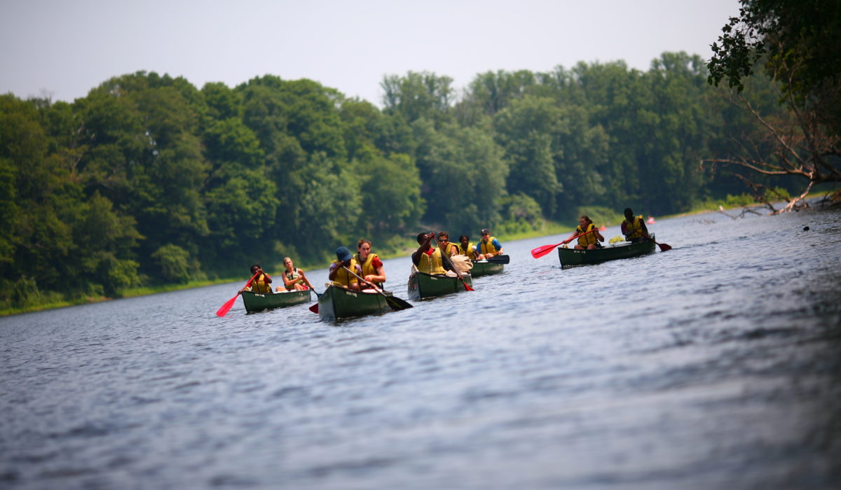 Canoe Expedition along the Potomac River on the West Virginia / Maryland border. Students from across the Mid-Atlantic experience our Character Education programs through their school or youth group, often as part of our Character Curriculum. Canoe expeditions are also offered during the summer months for individual students looking to enroll in longer adventures. Scholarships and Financial Aid are also available for many courses. See our website for more information. (© Baltimore Chesapeake Bay Outward Bound School)