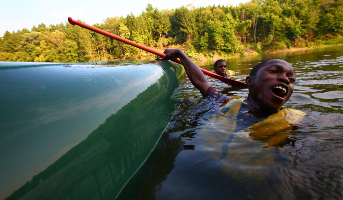 Canoe Expedition along the Potomac River on the West Virginia / Maryland border. Students from across the Mid-Atlantic experience our Character Education programs through their school or youth group, often as part of our Character Curriculum. Canoe expeditions are also offered during the summer months for individual students looking to enroll in longer adventures. Scholarships and Financial Aid are also available for many courses. See our website for more information. (© Baltimore Chesapeake Bay Outward Bound School)