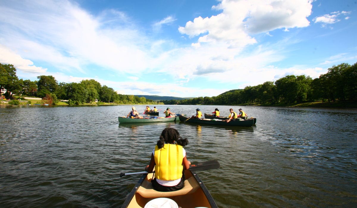 Canoe Expedition along the Potomac River on the West Virginia / Maryland border. Students from across the Mid-Atlantic experience our Character Education programs through their school or youth group, often as part of our Character Curriculum. Canoe expeditions are also offered during the summer months for individual students looking to enroll in longer adventures. Scholarships and Financial Aid are also available for many courses. See our website for more information. (© Baltimore Chesapeake Bay Outward Bound School)