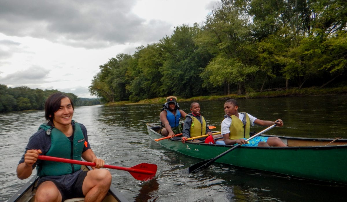 Canoe Expedition along the Potomac River on the West Virginia / Maryland border. Students from across the Mid-Atlantic experience our Character Education programs through their school or youth group, often as part of our Character Curriculum. Canoe expeditions are also offered during the summer months for individual students looking to enroll in longer adventures. Scholarships and Financial Aid are also available for many courses. See our website for more information. (© Baltimore Chesapeake Bay Outward Bound School)