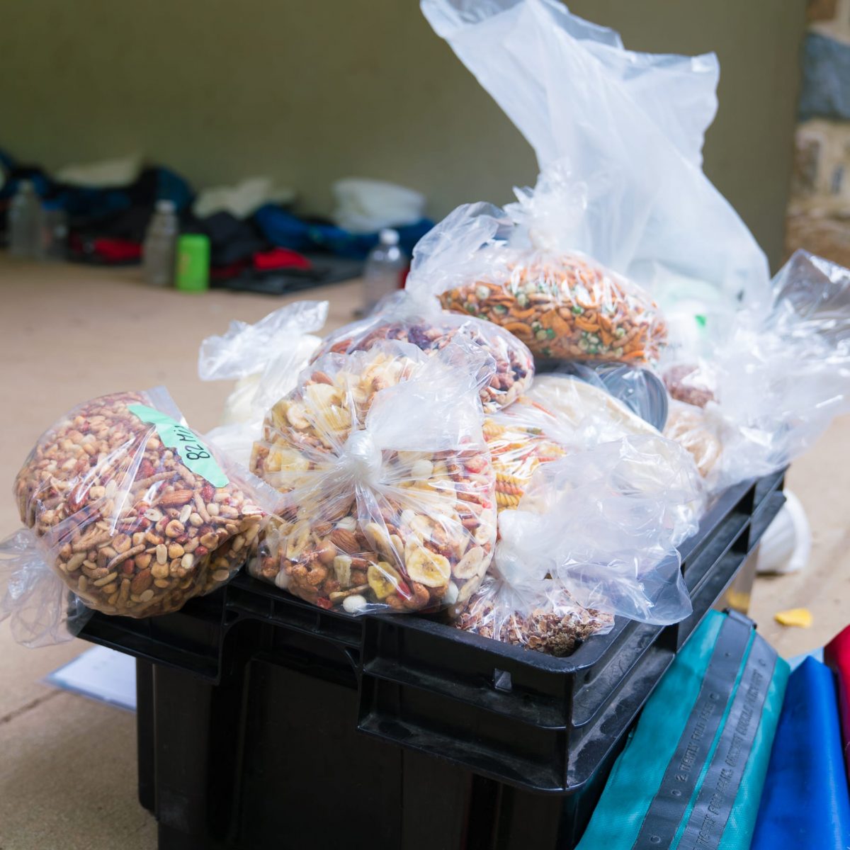 Food and supplies from one of the expedition programs.