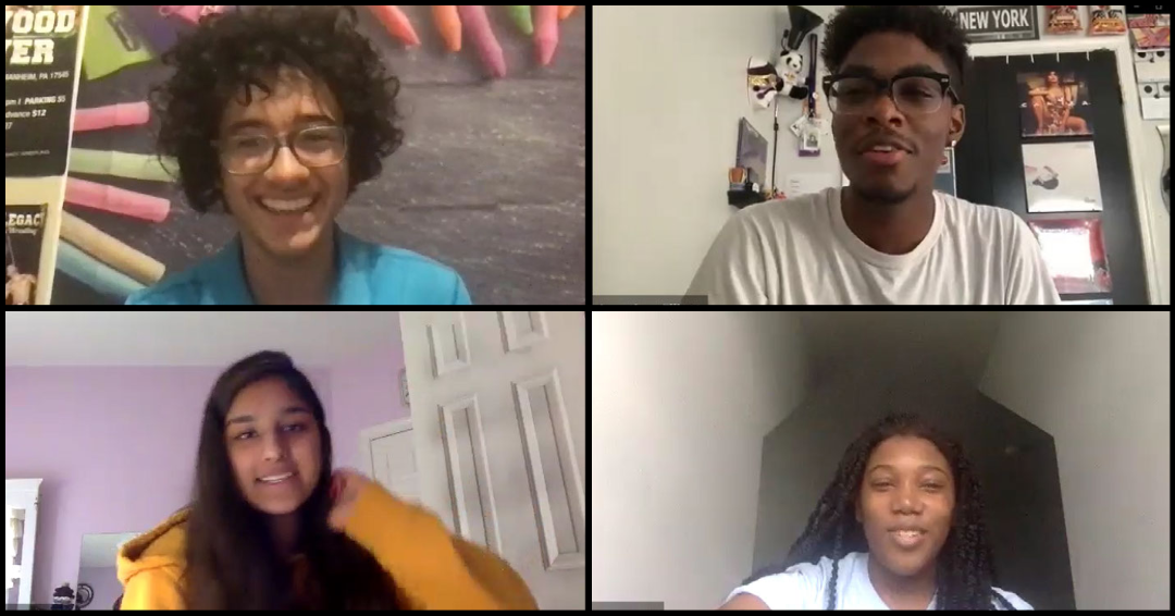Student Zoom Students participating in a virtual session